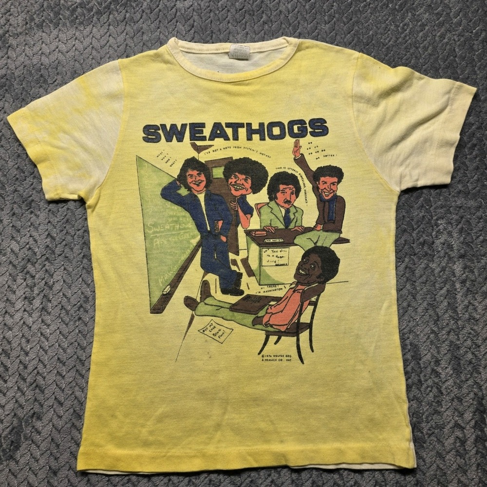 VTG 1976 Welcome Back Kotter Sweathogs TV Show‎ T Shirt Child Medium 70s Retro
